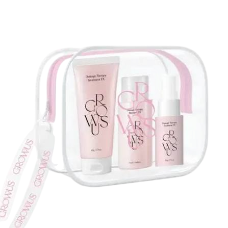 GROWUS Damage Therapy Travel Kit (Shampoo 50ml +Treatment 45g+No wash treatment 28ml)